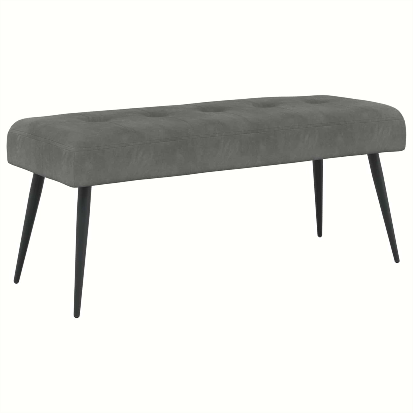 Bænk med knap tufting Mørkegrå 110 x 40 x 46 cm Fløjl