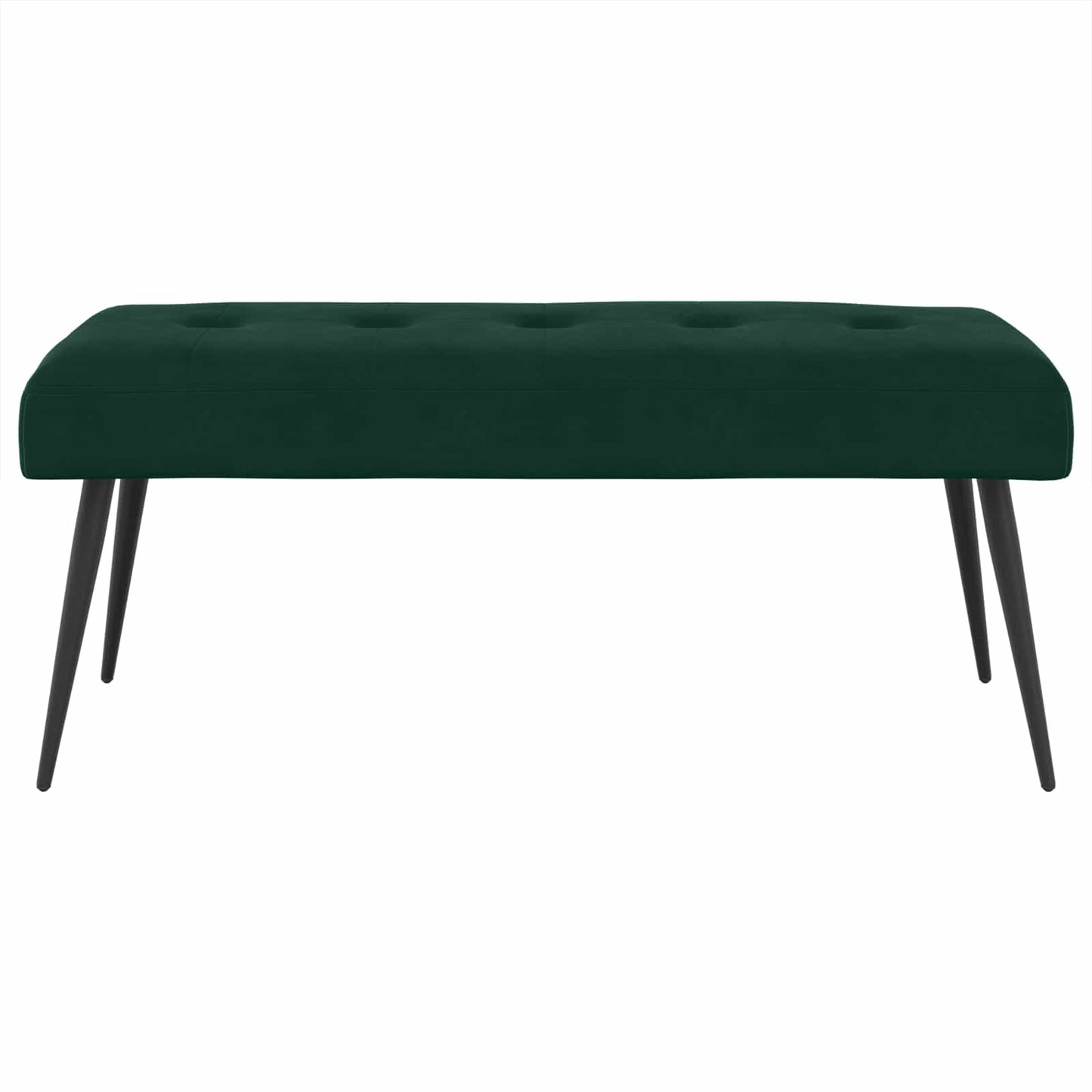 Bænk med knap tufting Mørkegrøn 110 x 40 x 46 cm Fløjl