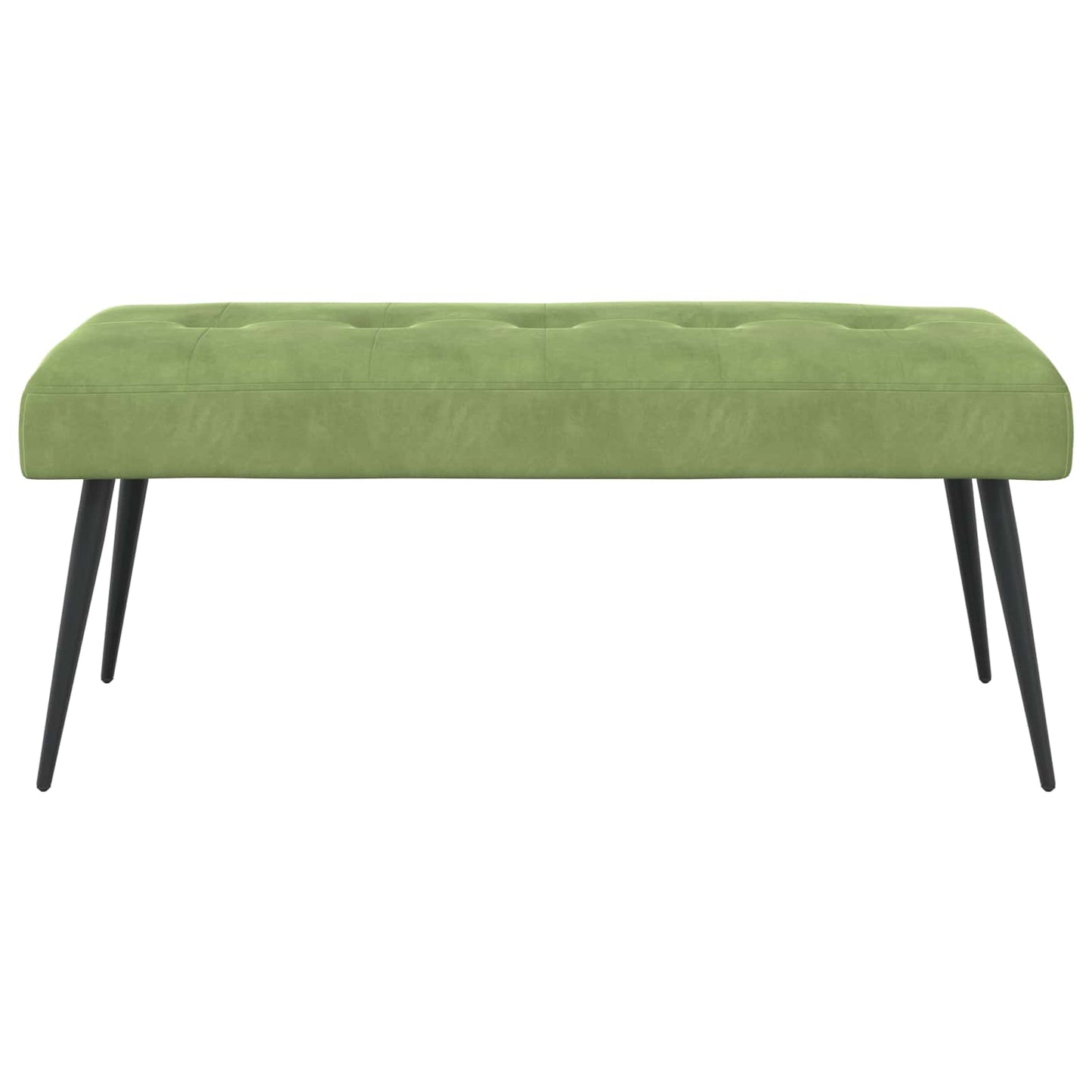 Bænk med knap tufting Lys grøn 110 x 40 x 46 cm Fløjl