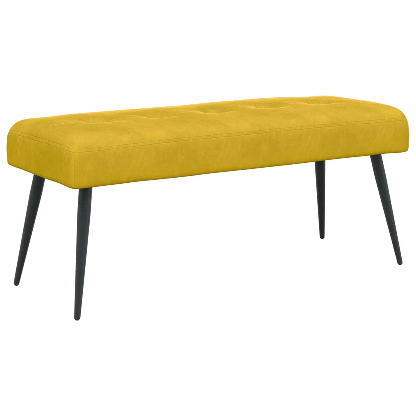 Bænk med knap tufting Gul 110 x 40 x 46 cm Fløjl