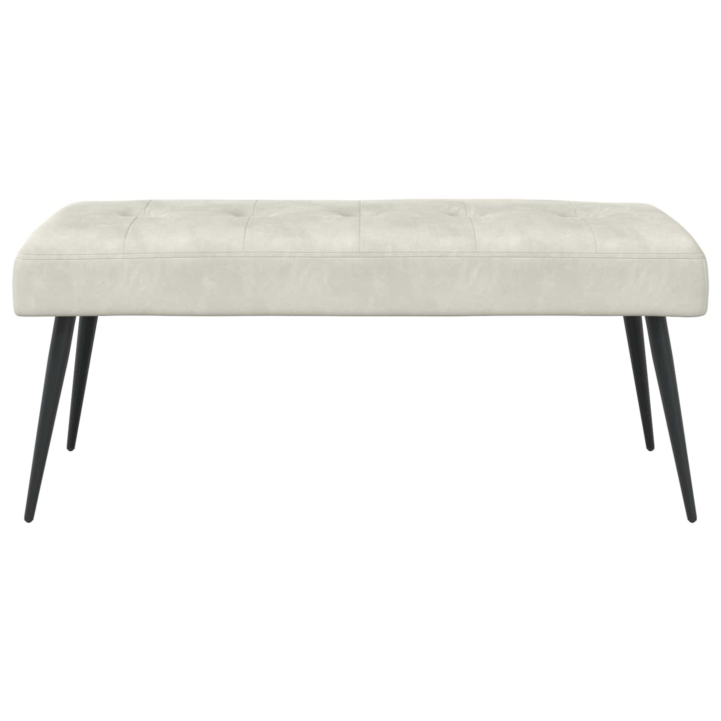 Bænk med knap tufting Cremefarvet 110 x 40 x 46 cm Fløjl