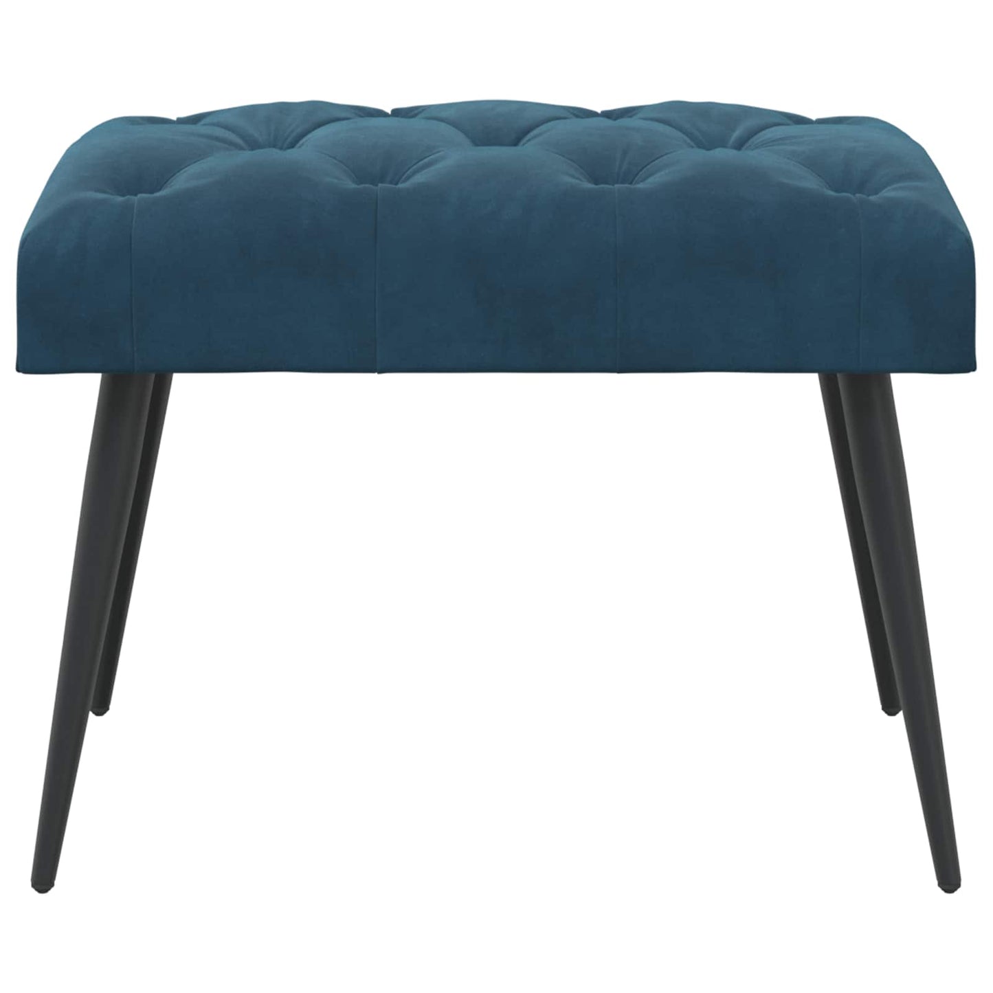 Bænk med knap tufting Blå 60 x 40 x 45 cm Fløjl