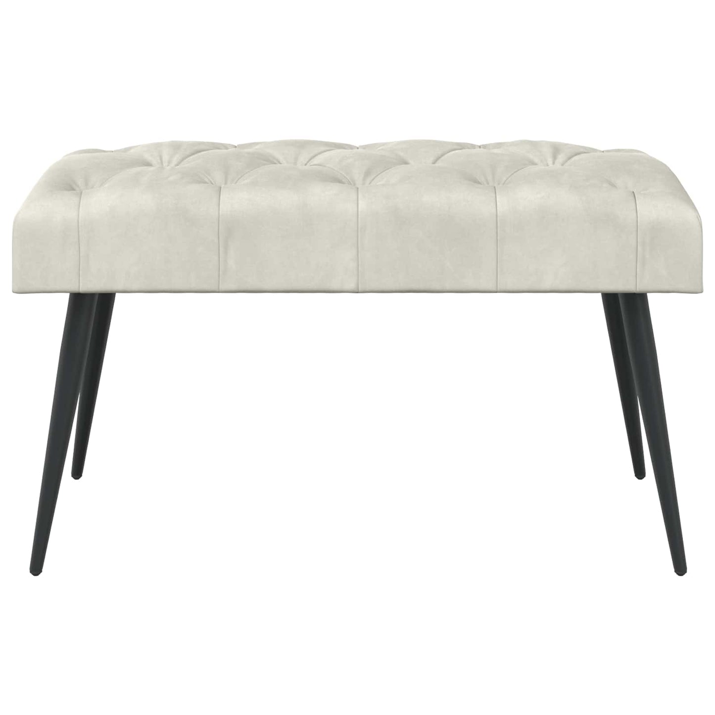 Bænk med knap tufting Cremefarvet 80 x 40 x 46 cm Fløjl