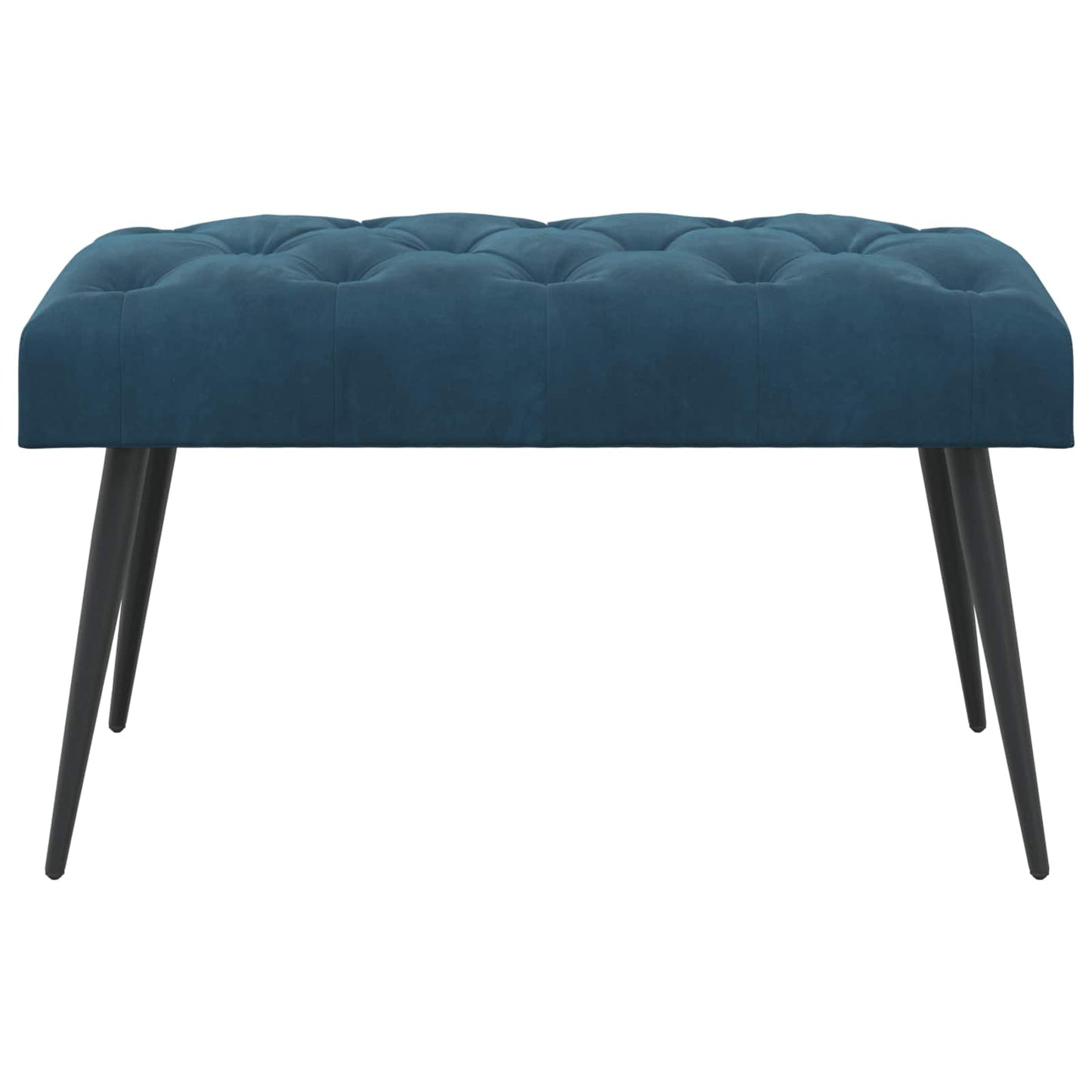 Bænk med knap tufting Blå 80 x 40 x 46 cm Fløjl