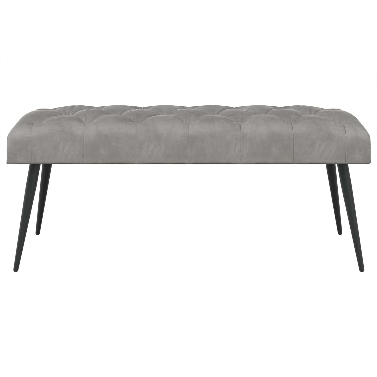 Bænk med knap tufting Lysegrå 110 x 40 x 46 cm Fløjl