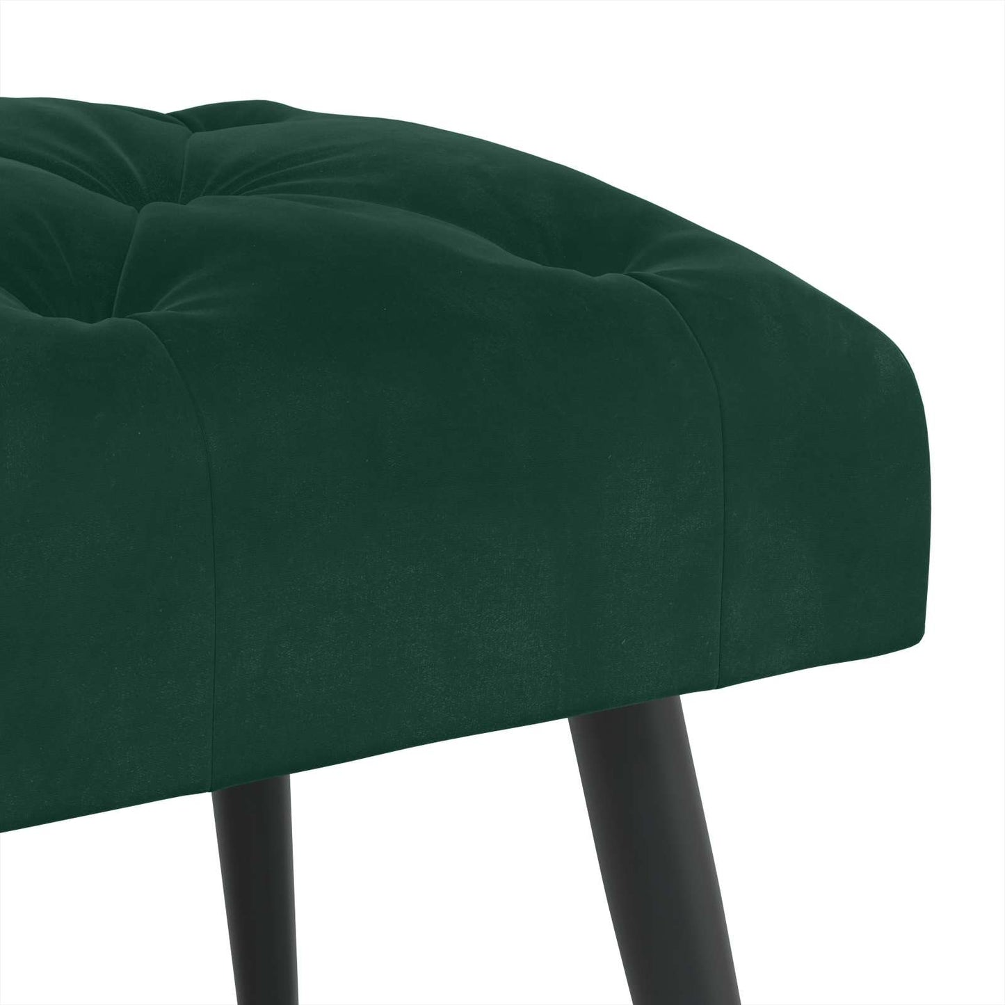 Bænk med knap tufting Mørkegrøn 110 x 40 x 46 cm Fløjl