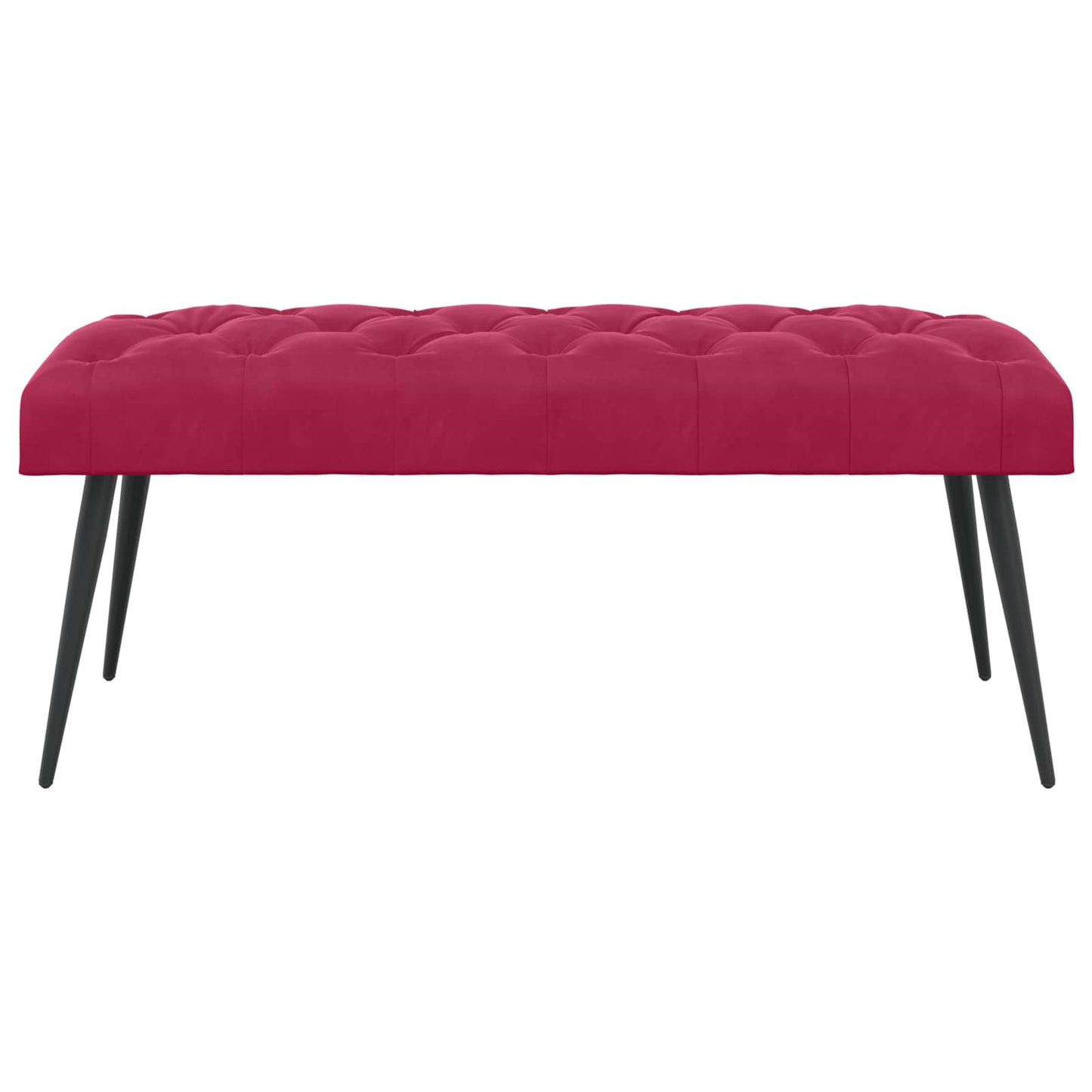 Bænk med knap tufting Vinrød 110 x 40 x 46 cm Fløjl