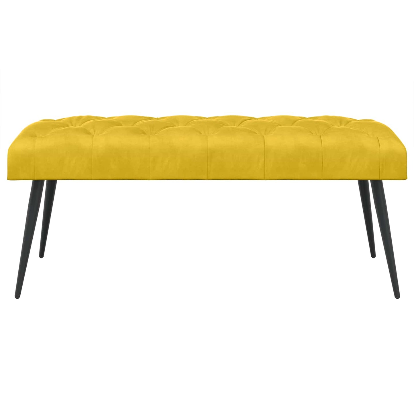 Bænk med knap tufting Gul 110 x 40 x 46 cm Fløjl