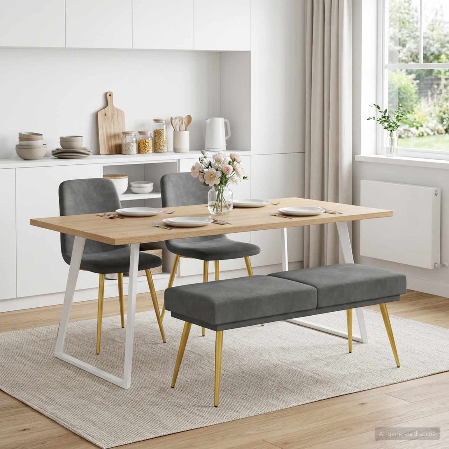 Dobbeltlagret bænk Mørkegrå 120 x 45 x 46 cm Fløjl