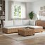 5 stk. Rattan Loungesæt med Puder GENDT Naturlig rattan