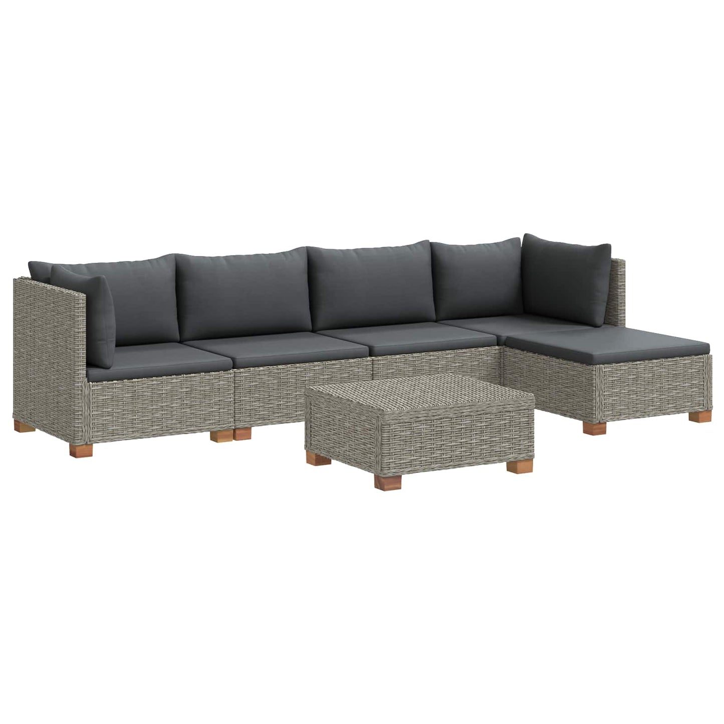 6 stk. Rattan Loungesæt med Puder GENDT Naturlig rattan