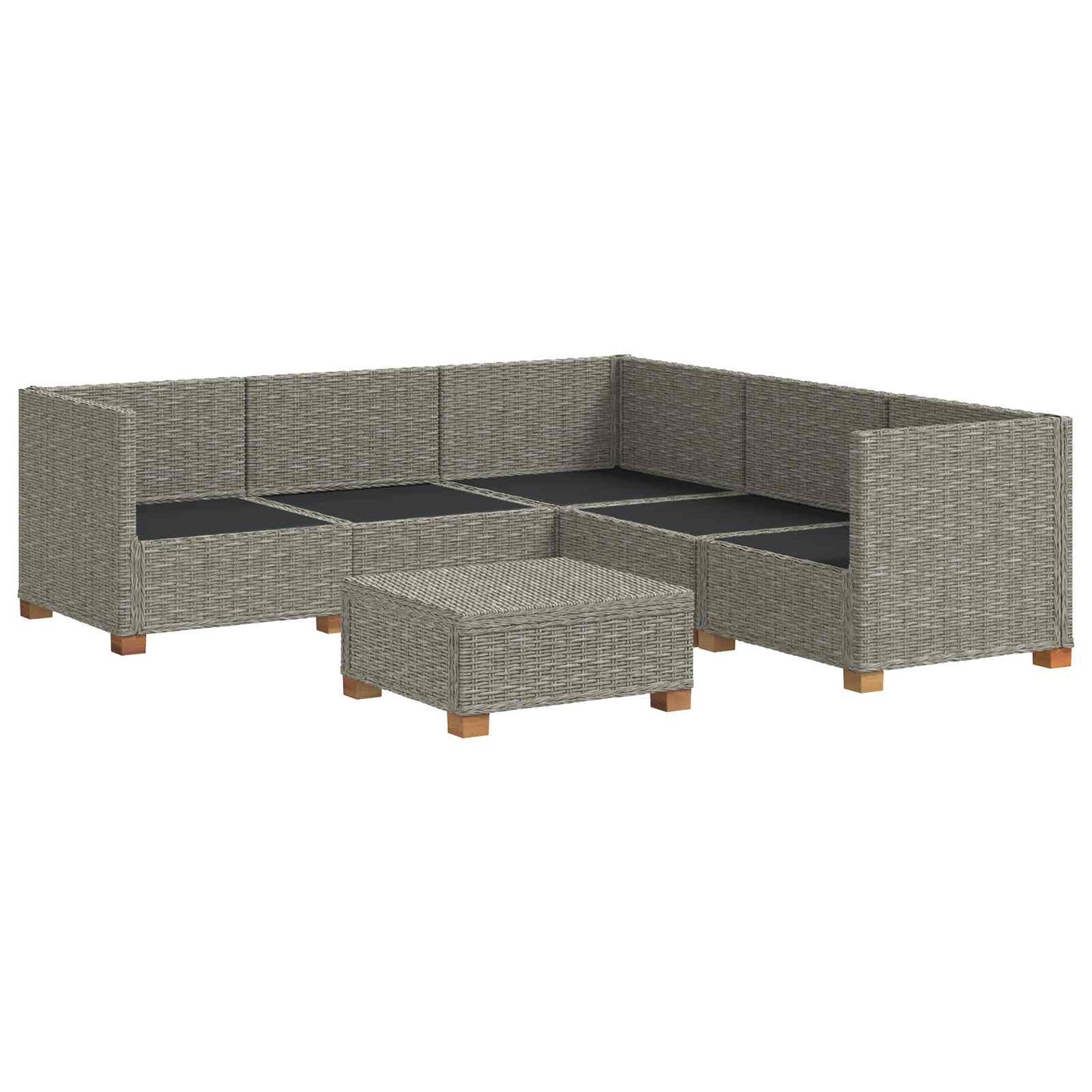 6 stk. Rattan Loungesæt med Puder GENDT Naturlig rattan