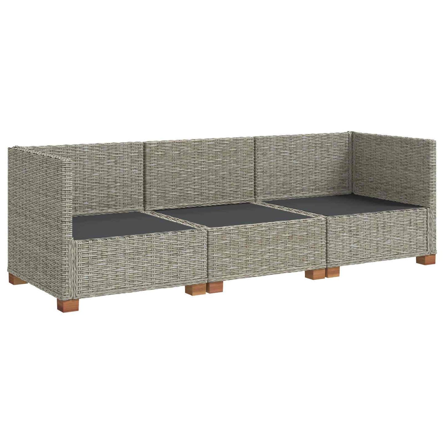 3 stk. Rattan Loungesæt med Puder GENDT Naturlig rattan