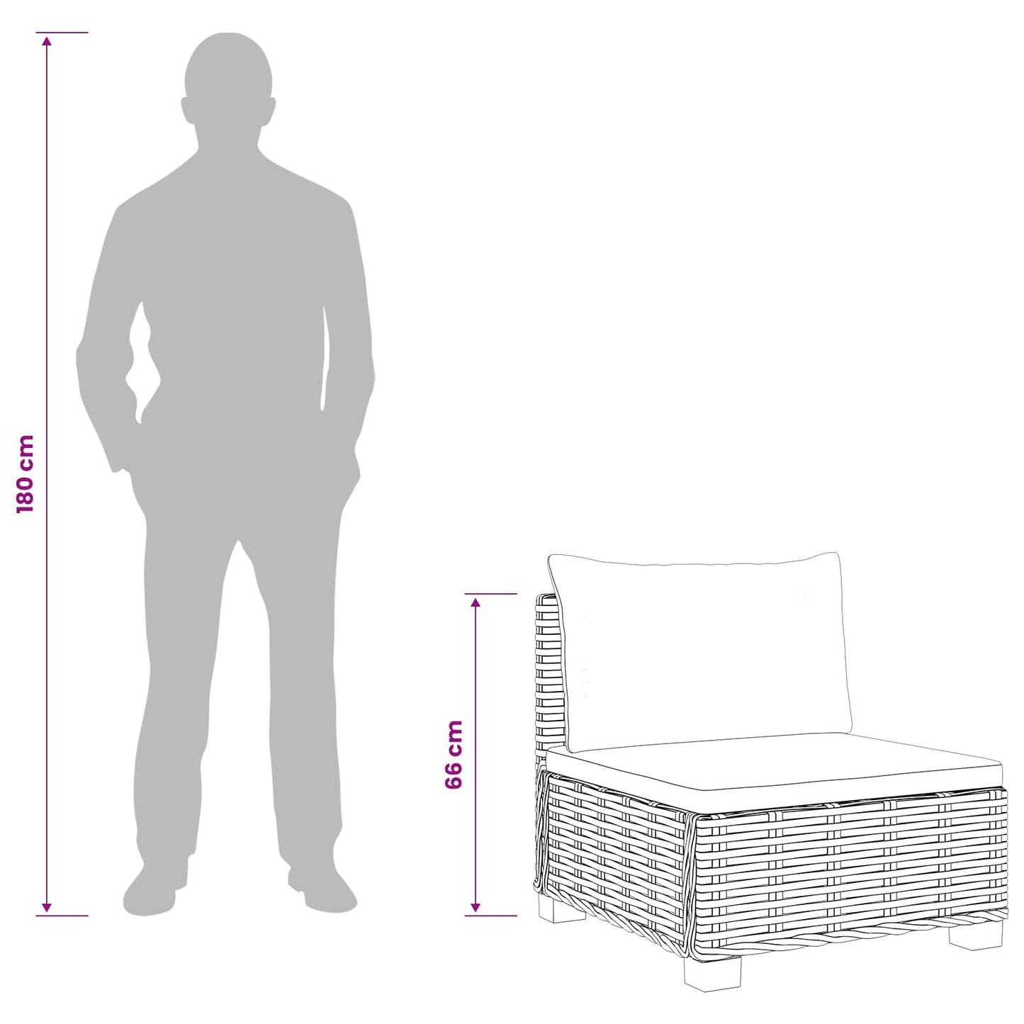 4 stk. Rattan Loungesæt med Puder GENDT Naturlig rattan