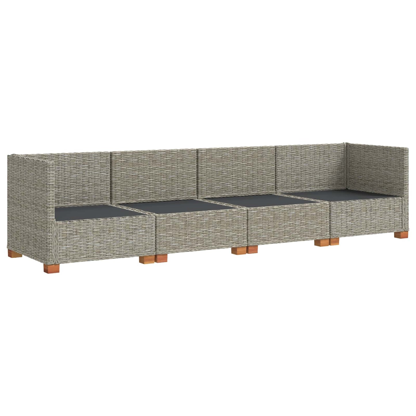 4 stk. Rattan Loungesæt med Puder GENDT Naturlig rattan