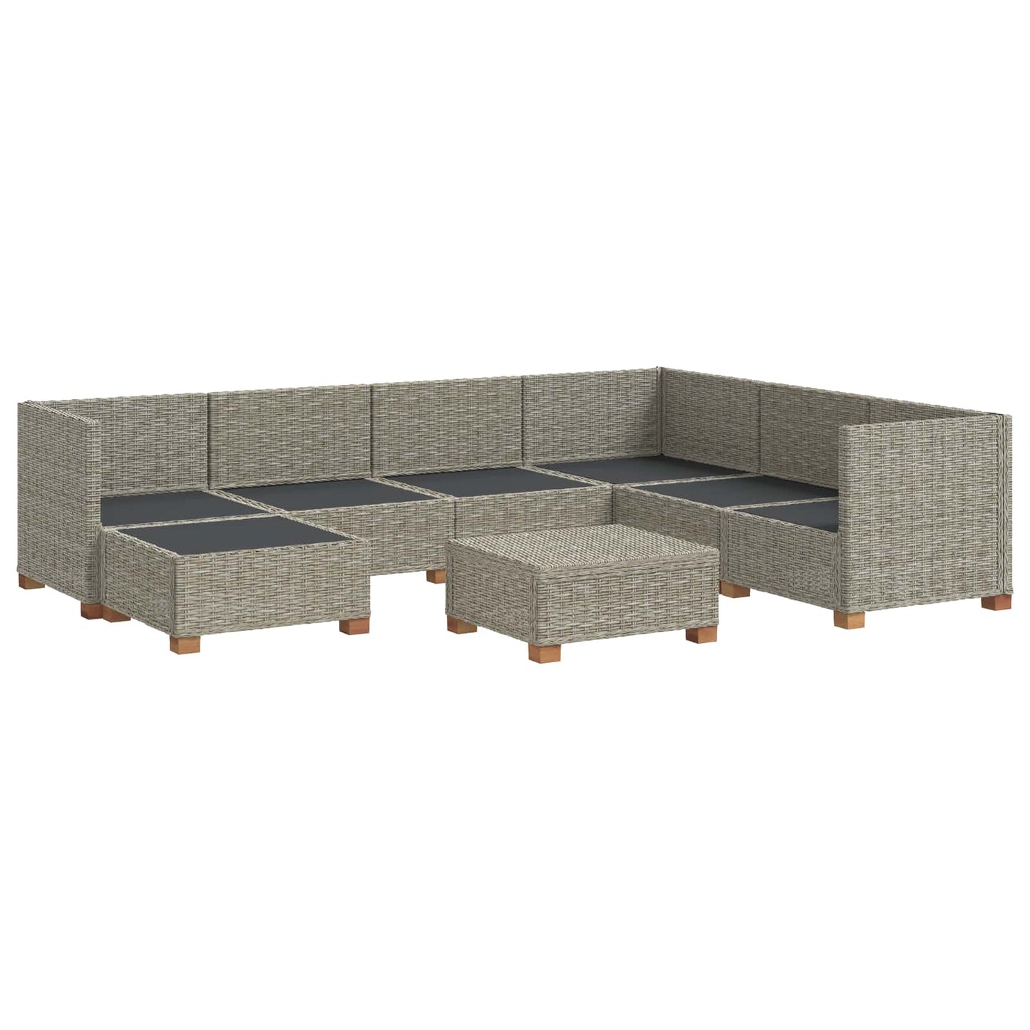 8 stk. Rattan Loungesæt med Puder GENDT Naturlig rattan