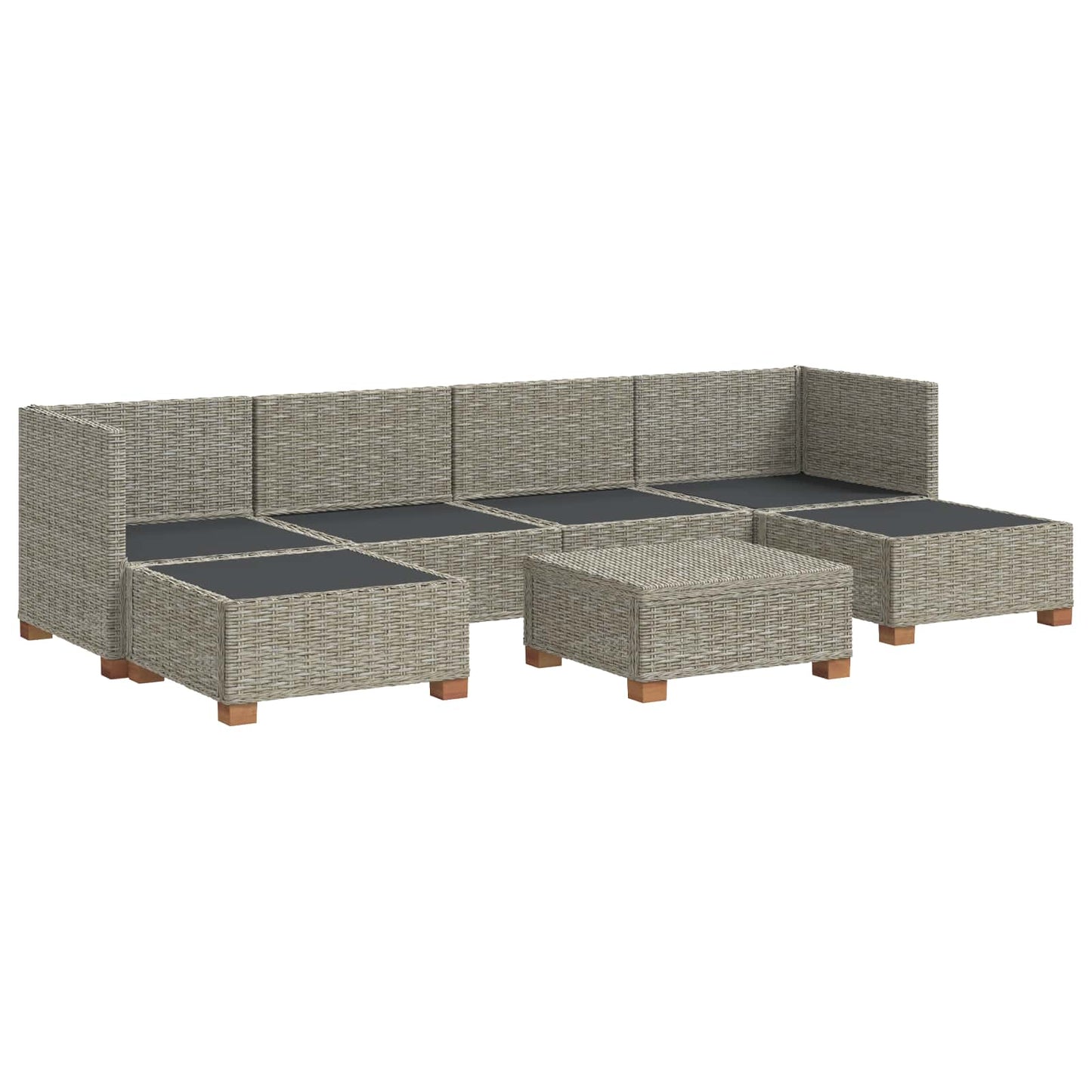 7 stk. Rattan Loungesæt med Puder GENDT Naturlig rattan