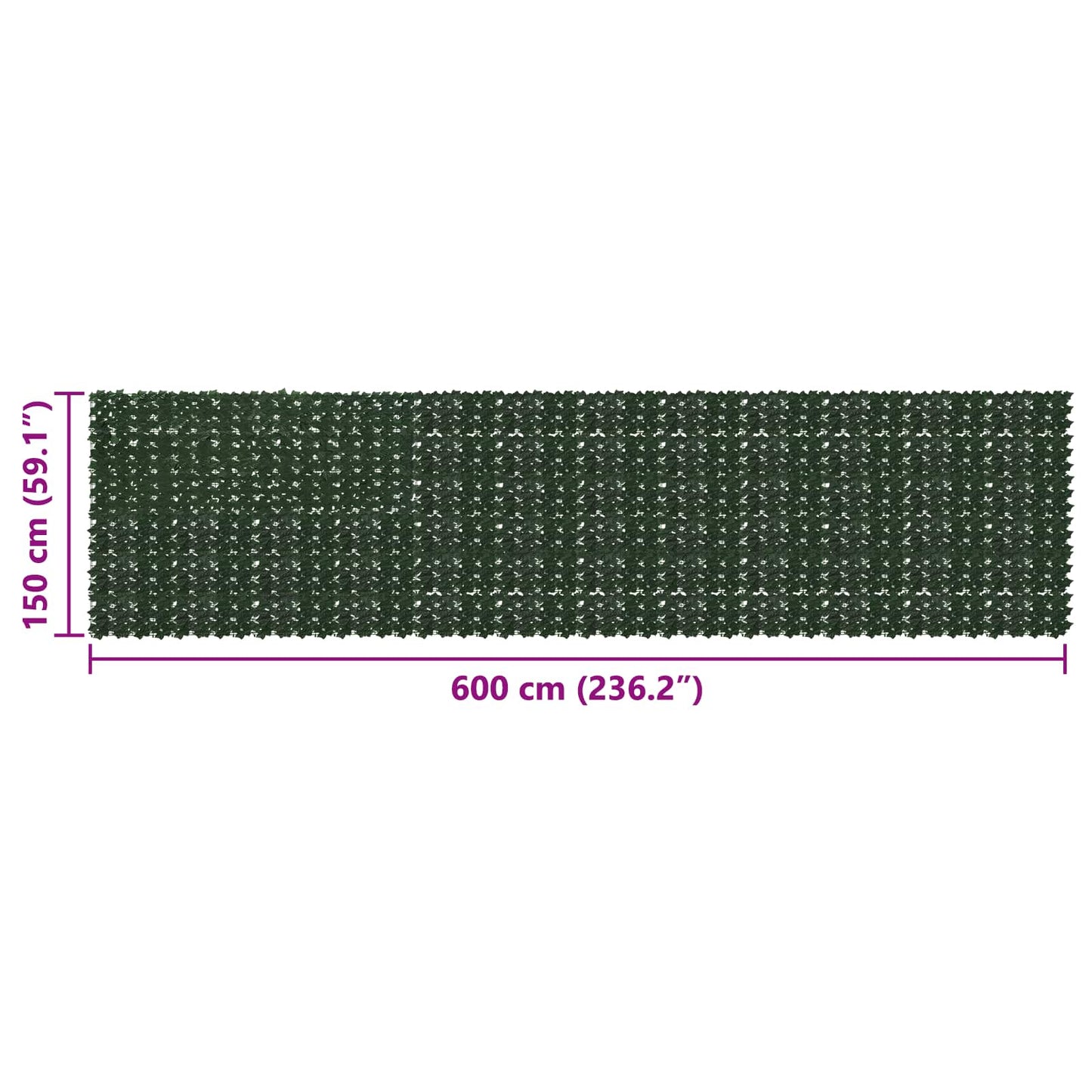 Altanscreen med blade Mørkegrøn 600 x 150 cm