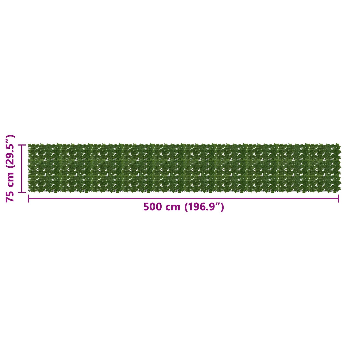 Altanscreen med blade Grøn 500 x 75 cm Polyethylen og stof