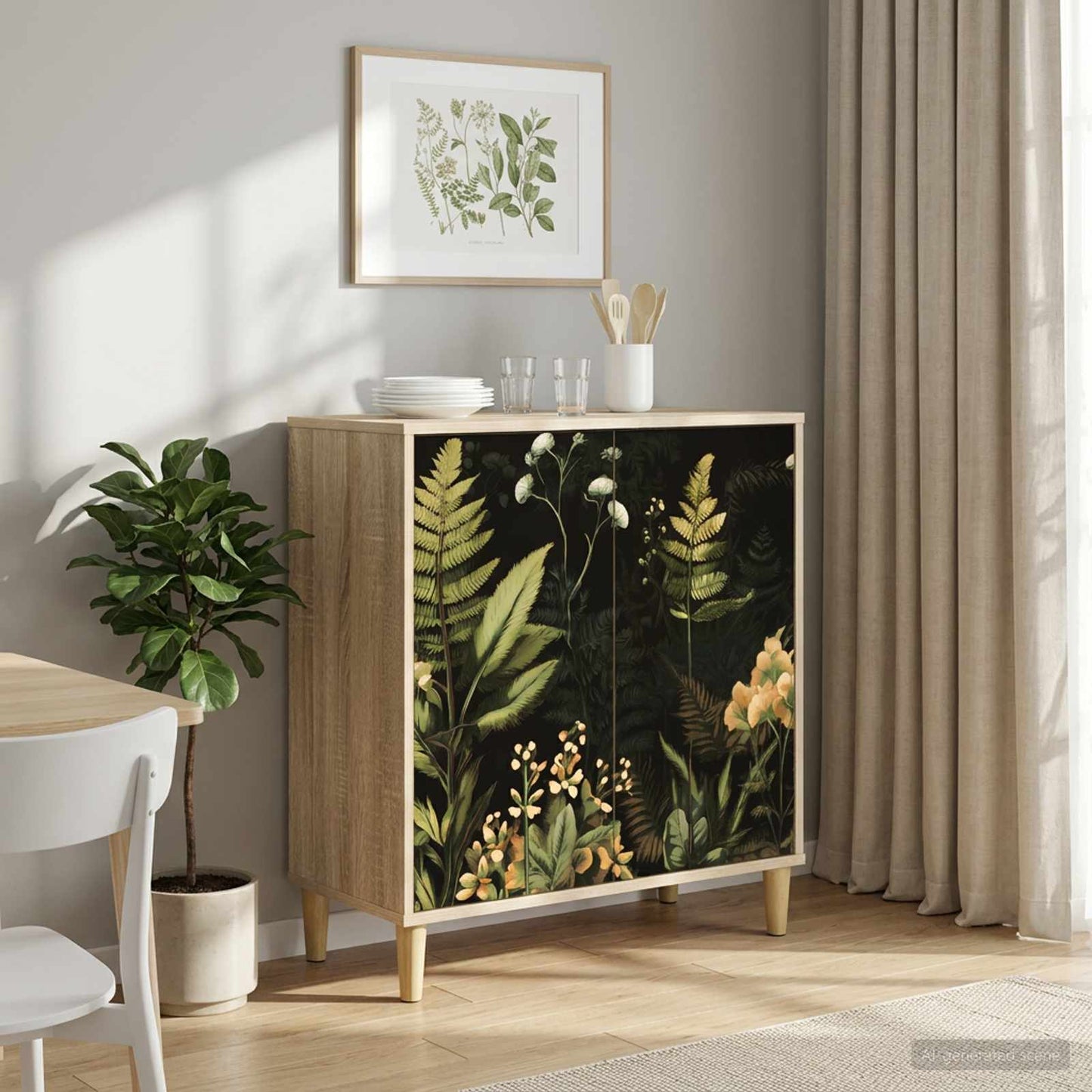 Sideboard RHENEN Sonoma-eg 69 x 33 x 75 cm Konstrueret træ