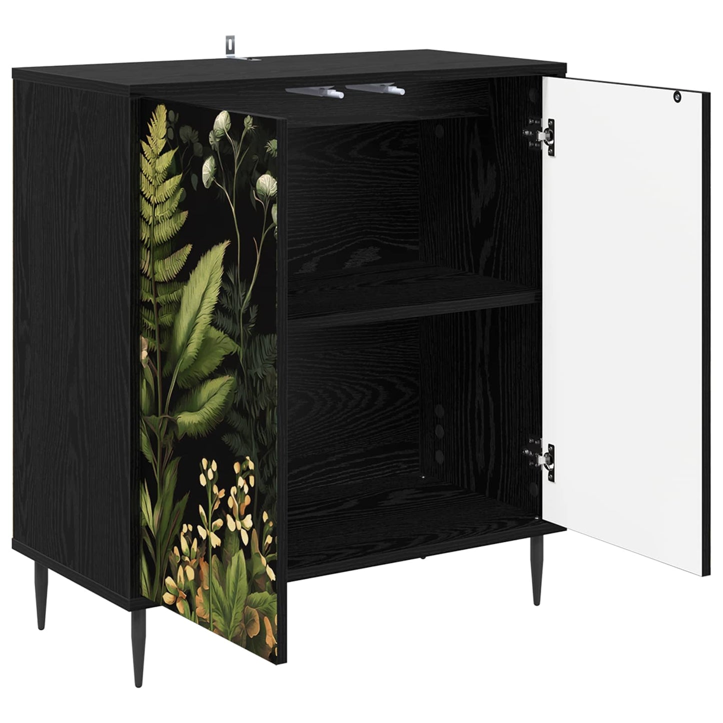 Sideboard RHENEN Sort eg 69 x 33 x 76 cm Konstrueret træ