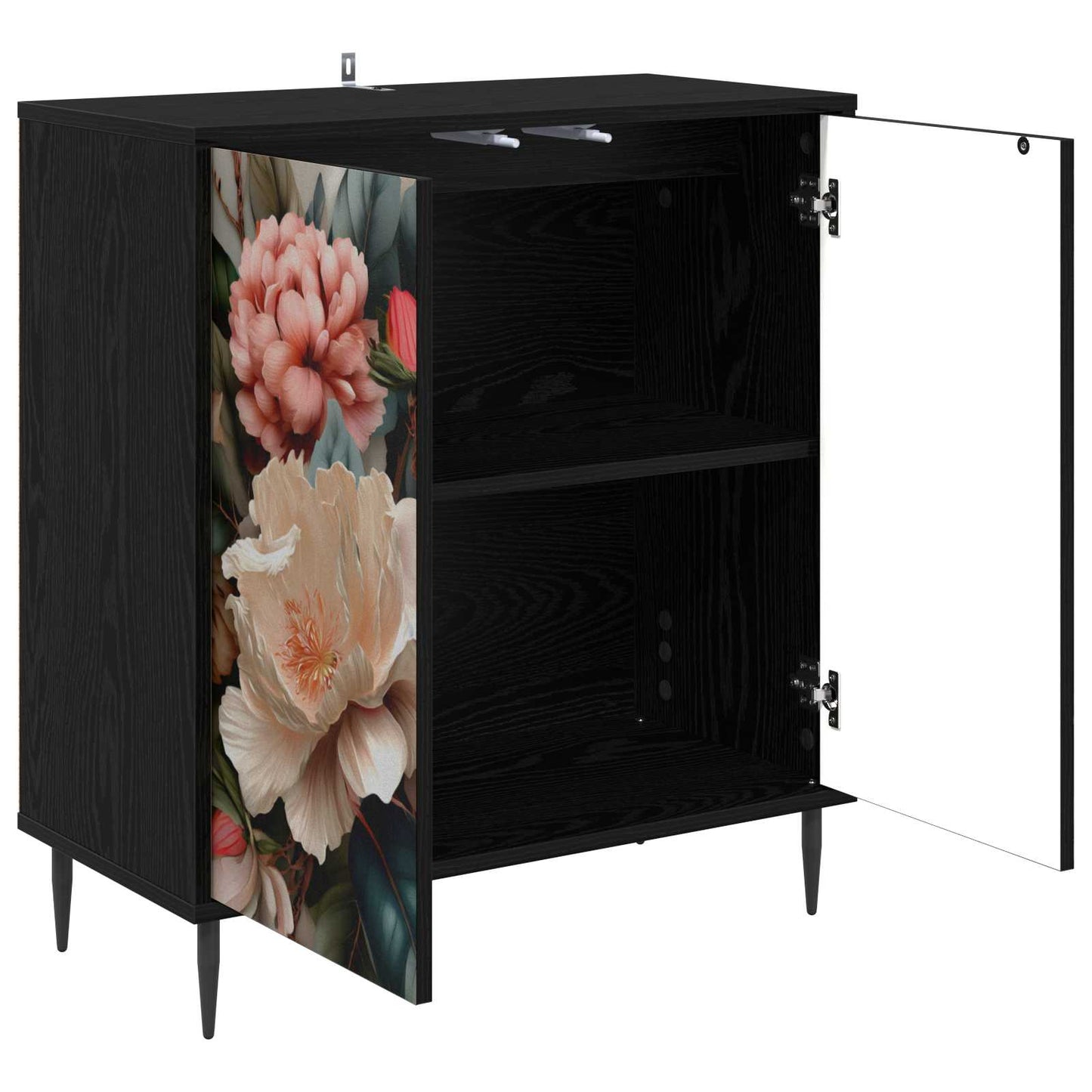 Sideboard BORNE Sort eg 69 x 33 x 76 cm Konstrueret træ