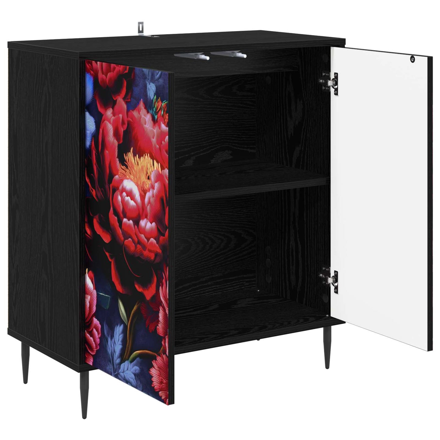 Sideboard KIEL Sort eg 69 x 33 x 76 cm Konstrueret træ