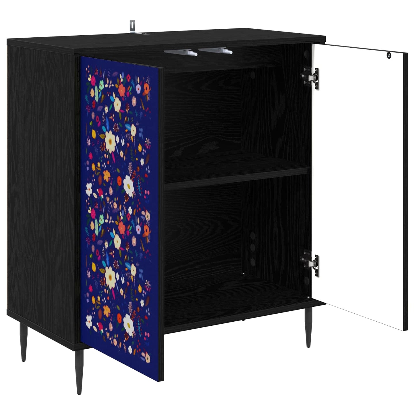 Sideboard MAINZ Sort eg 69 x 33 x 76 cm Konstrueret træ