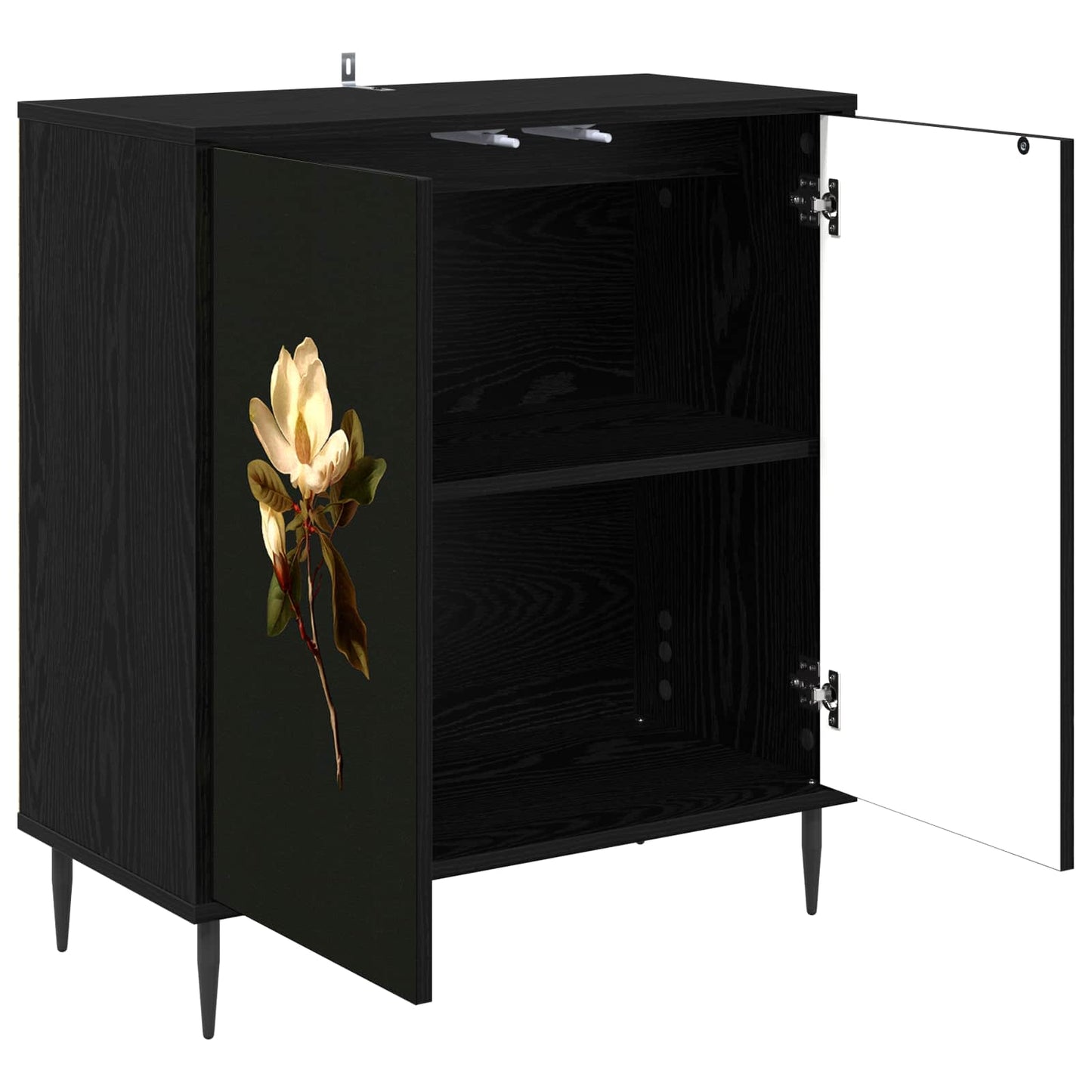 Sideboard BREMEN Sort eg 69 x 33 x 76 cm Konstrueret træ