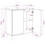 Sideboard GOTHA Sort eg 69 x 33 x 76 cm Konstrueret træ