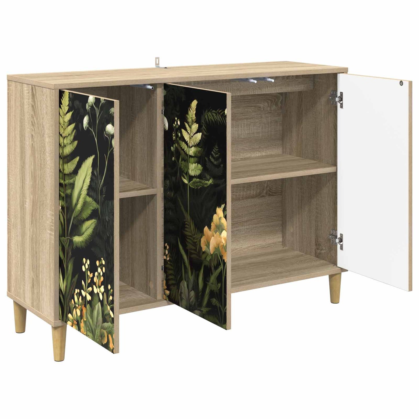 Sideboard RHENEN Sonoma-eg 102 x 33 x 75 cm Konstrueret træ
