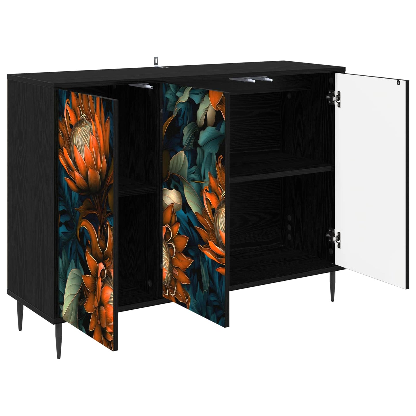 Sideboard LOCHEM Sort eg 102 x 33 x 76 cm Konstrueret træ