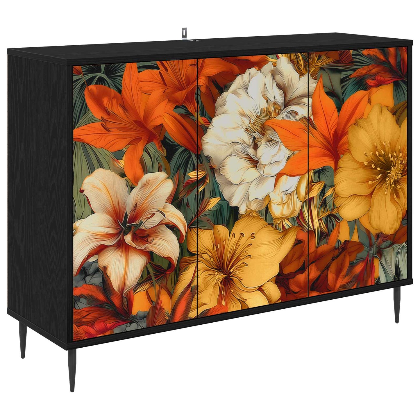 Sideboard GENNEP Sort eg 102 x 33 x 76 cm Konstrueret træ
