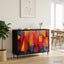 Sideboard HEESCH Sort eg 102 x 33 x 76 cm Konstrueret træ