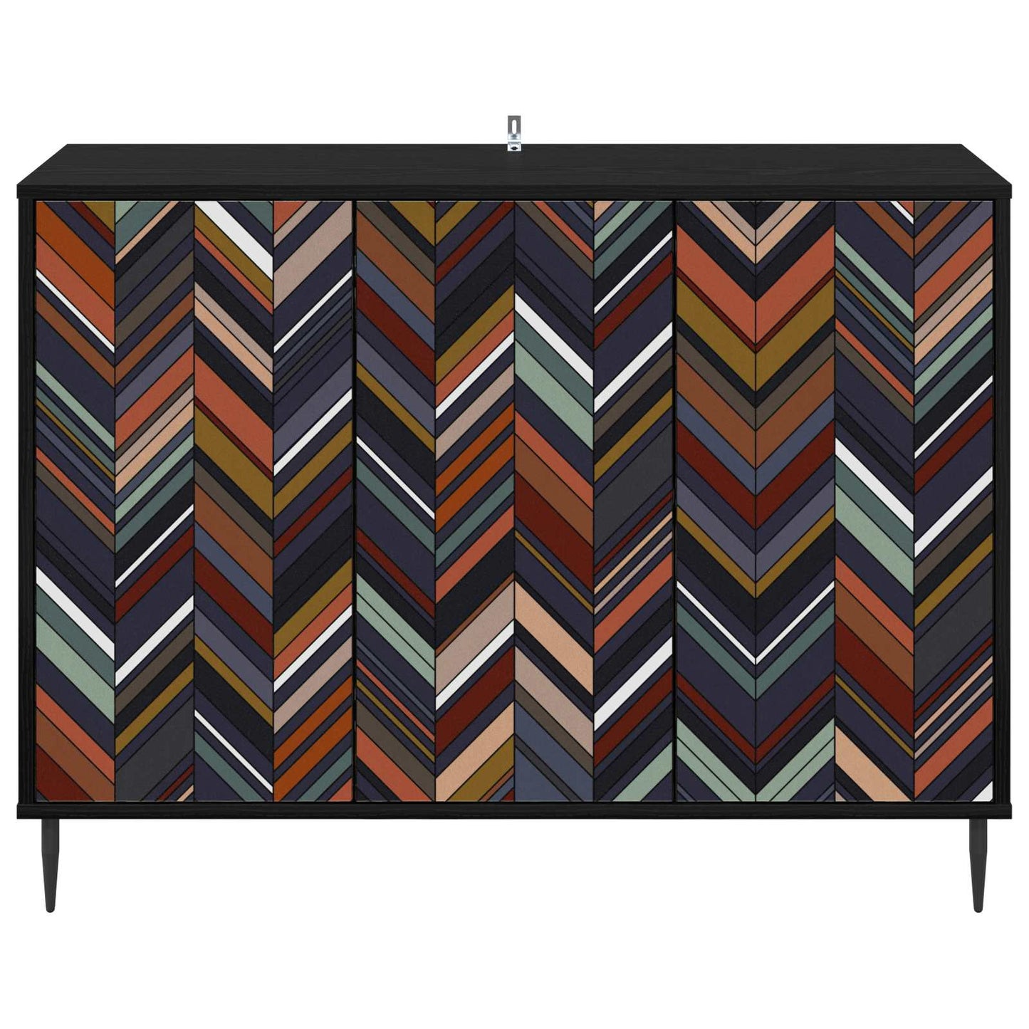 Sideboard OMMEN Sort eg 102 x 33 x 76 cm Konstrueret træ