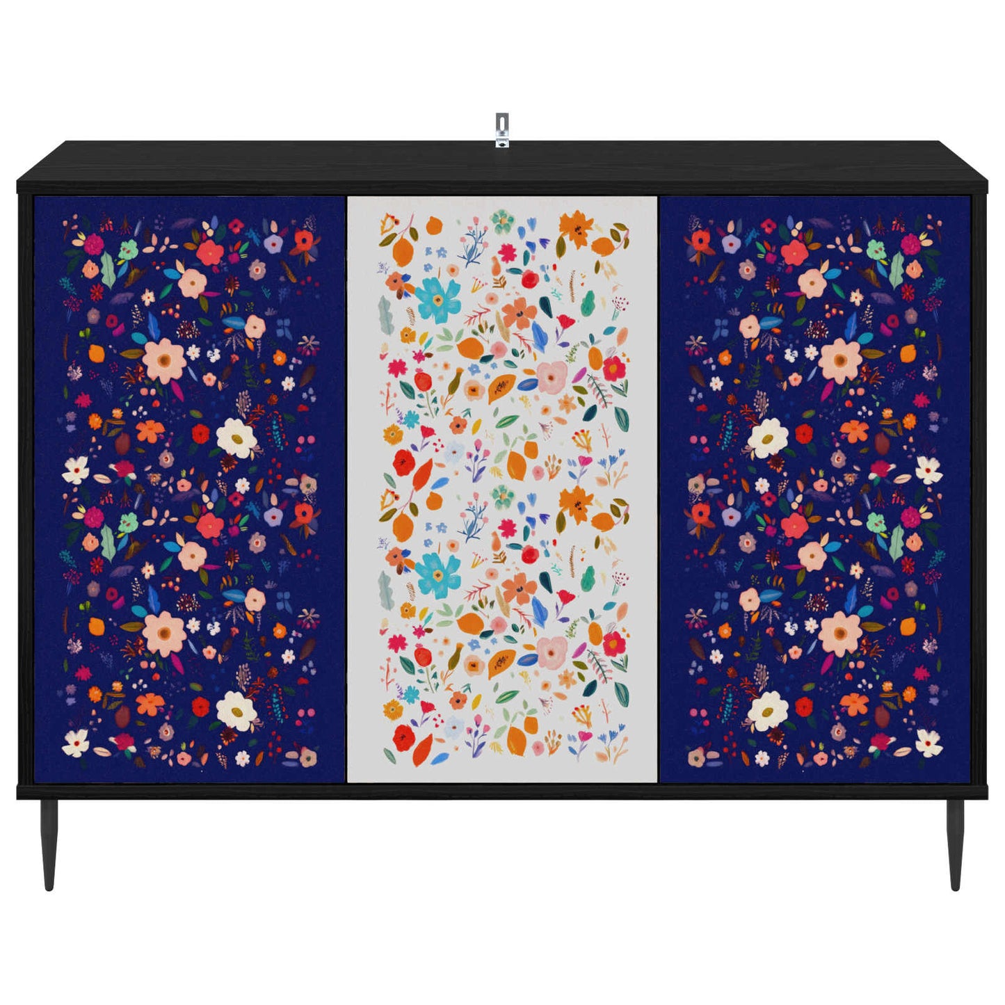 Sideboard MAINZ Sort eg 102 x 33 x 76 cm Konstrueret træ