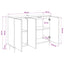 Sideboard AACHEN Sort eg 102 x 33 x 76 cm Konstrueret træ