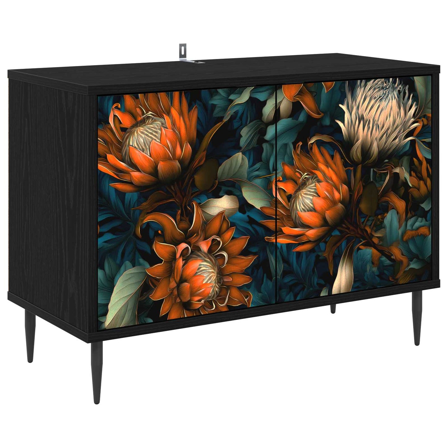 TV-skab LOCHEM 69 x 33 x 50,5 cm Sort eg Konstrueret træ