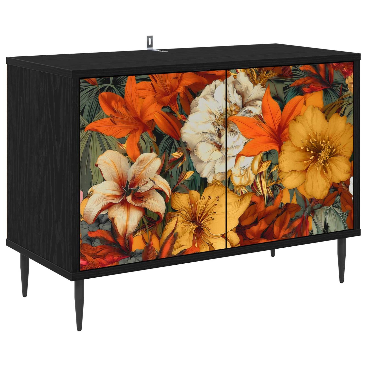 TV-skab GENNEP 69 x 33 x 50,5 cm Sort eg Konstrueret træ