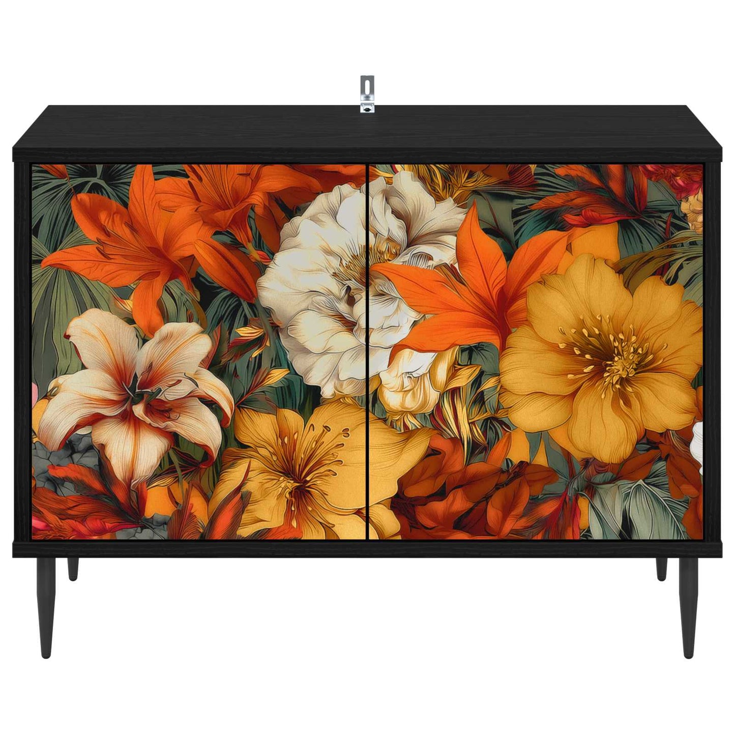 TV-skab GENNEP 69 x 33 x 50,5 cm Sort eg Konstrueret træ