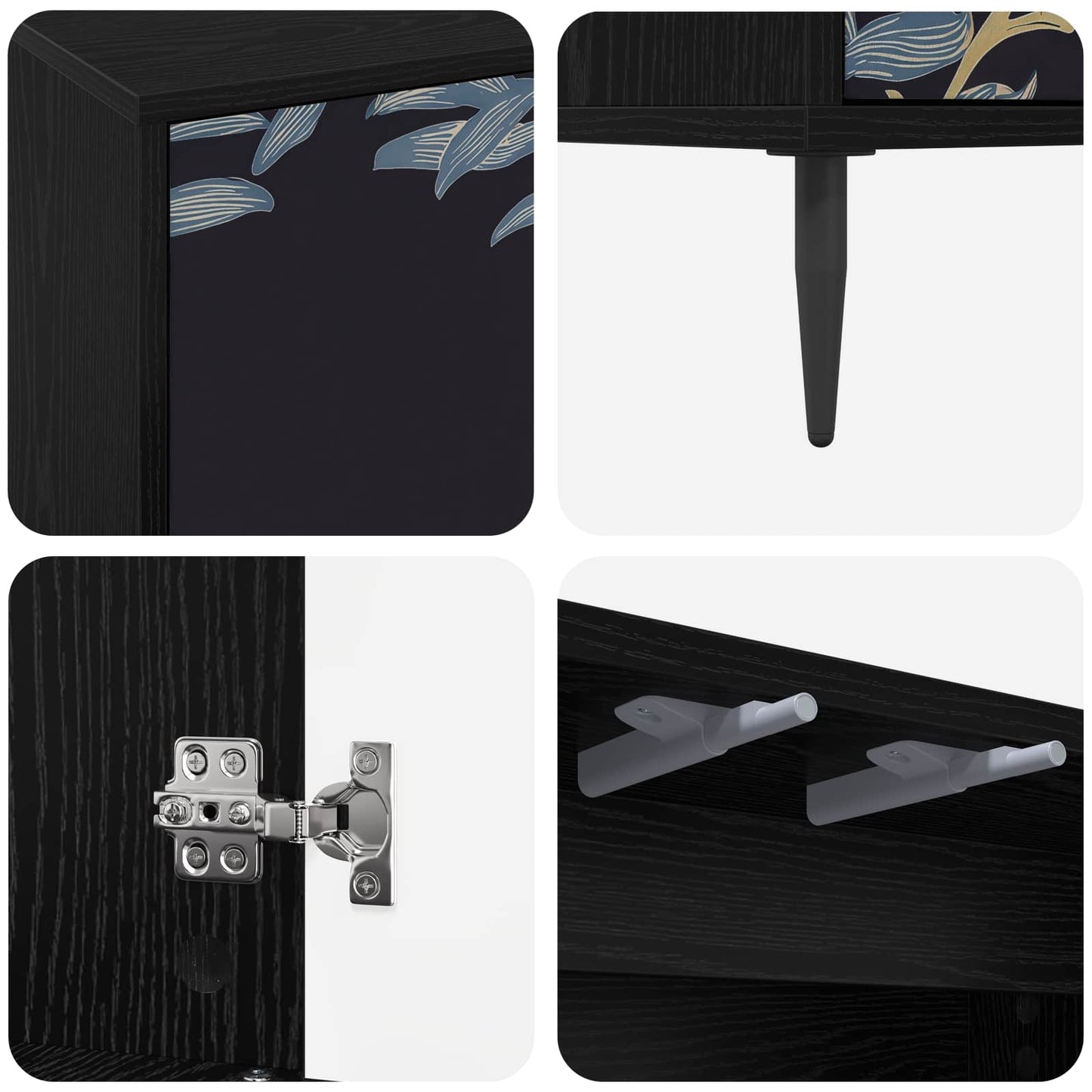 TV-skab DOKKUM 69 x 33 x 50,5 cm Sort eg Konstrueret træ