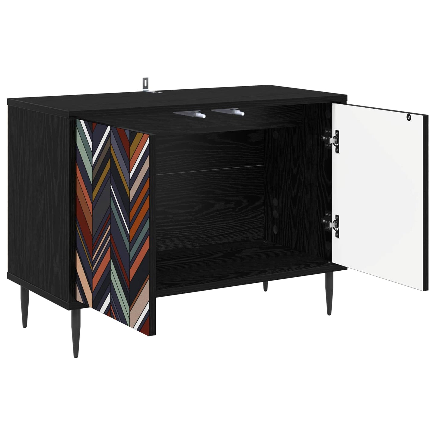 TV-skab OMMEN 69 x 33 x 50,5 cm Sort eg Konstrueret træ
