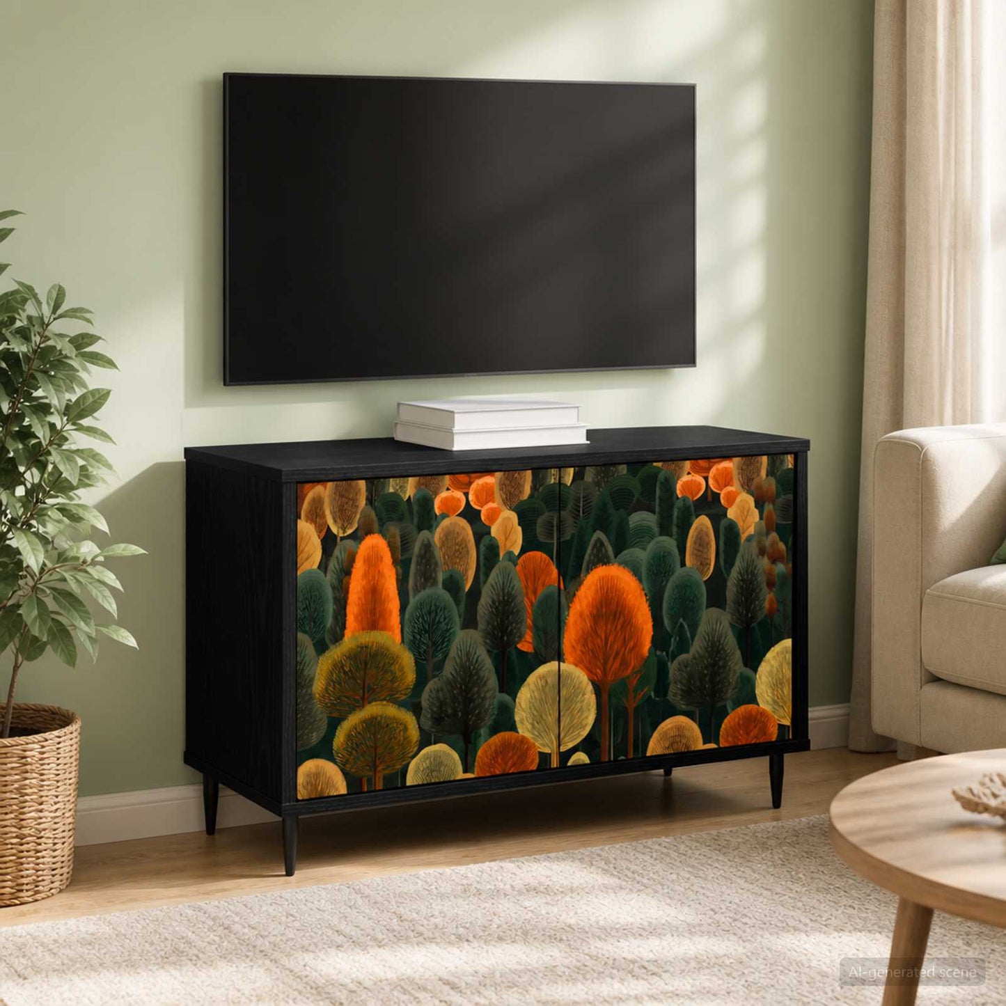 TV-skab ZAANDAM 69 x 33 x 50,5 cm Sort eg Konstrueret træ