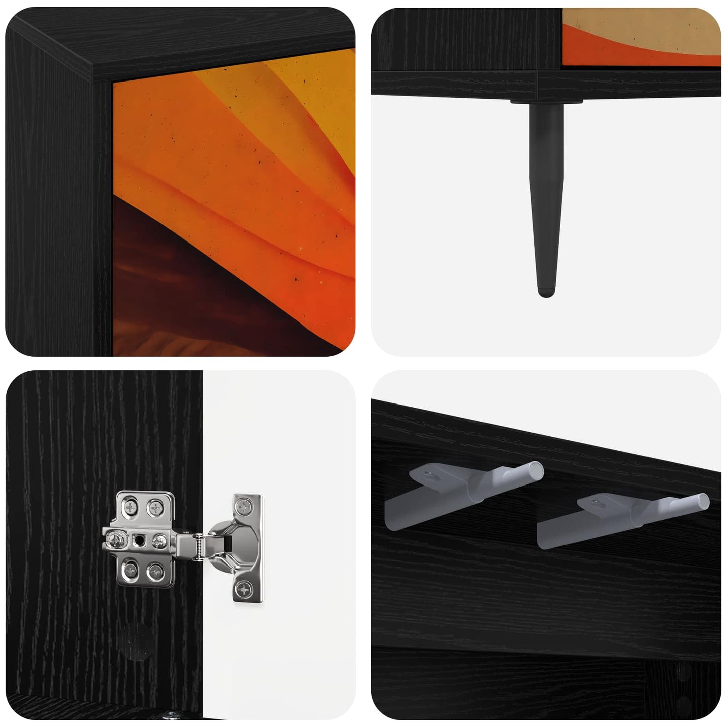 TV-skab BONN 69 x 33 x 50,5 cm Sort eg Konstrueret træ