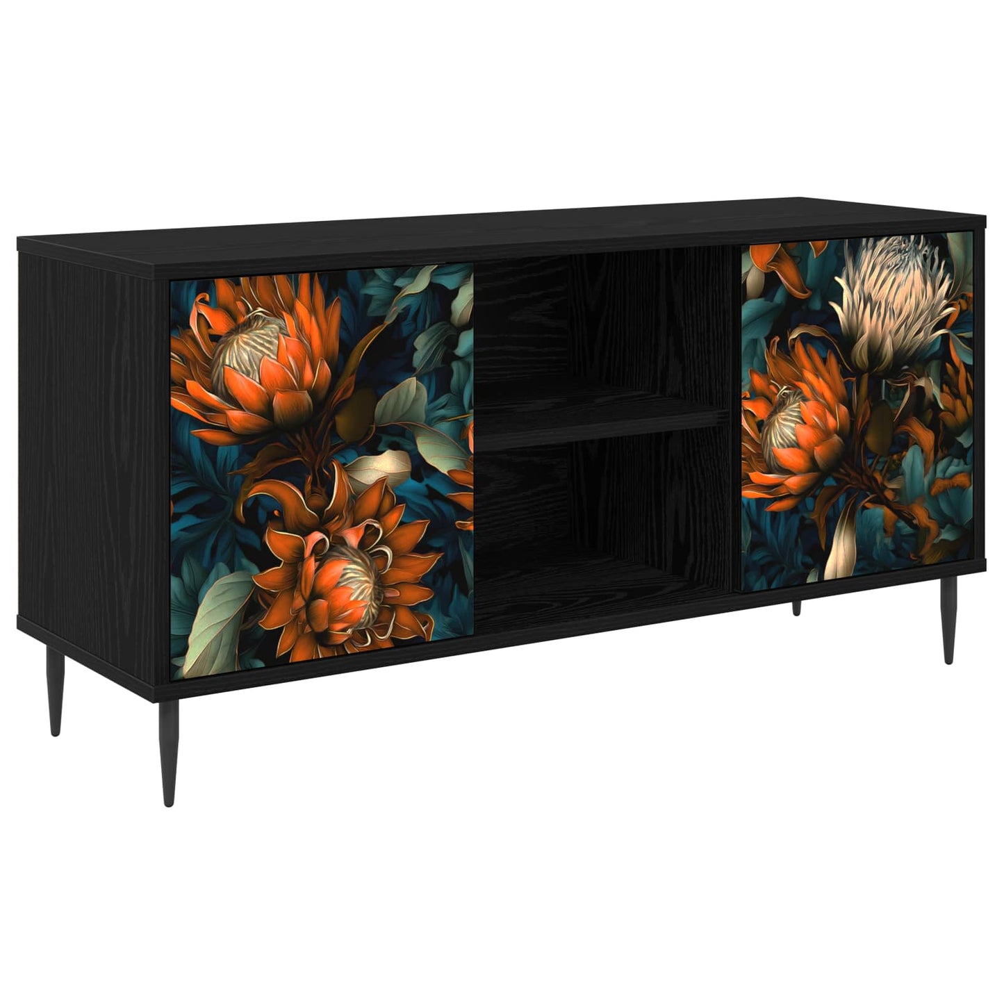 TV-skab LOCHEM 102 x 33 x 51 cm Sort eg Konstrueret træ