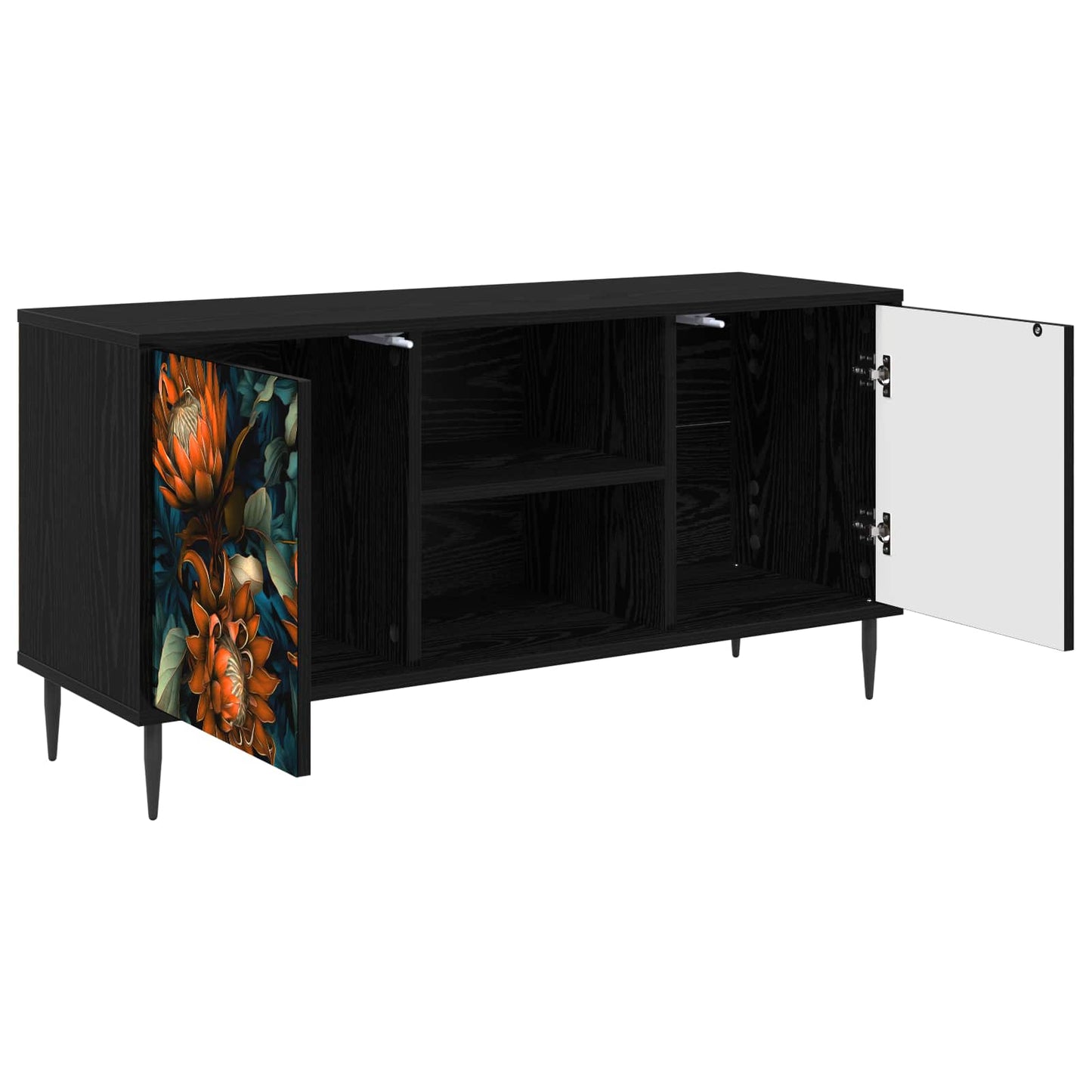 TV-skab LOCHEM 102 x 33 x 51 cm Sort eg Konstrueret træ