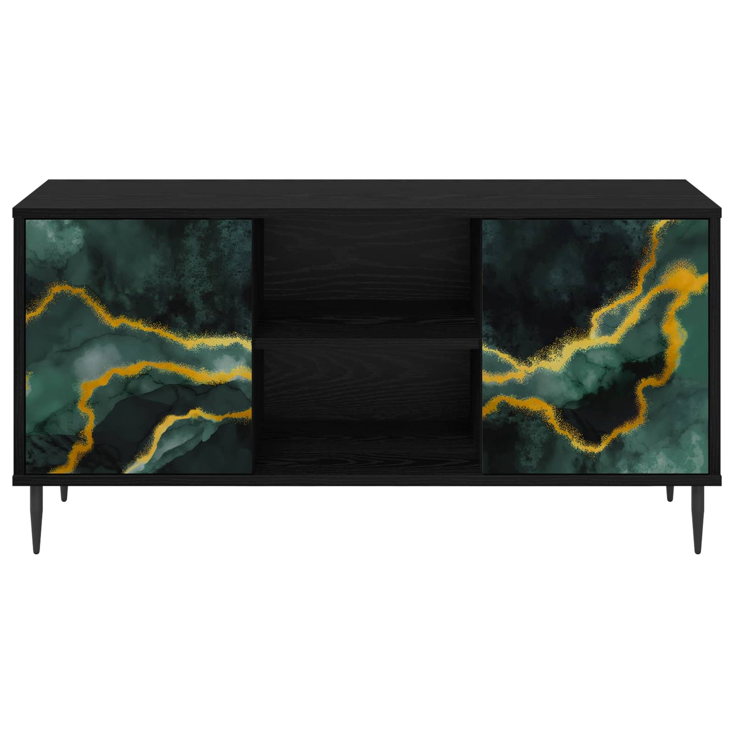 TV-skab WIJHE 102 x 33 x 51 cm Sort eg Konstrueret træ