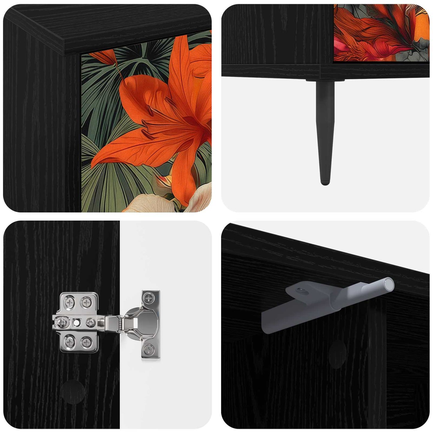 TV-skab GENNEP 102 x 33 x 51 cm Sort eg Konstrueret træ