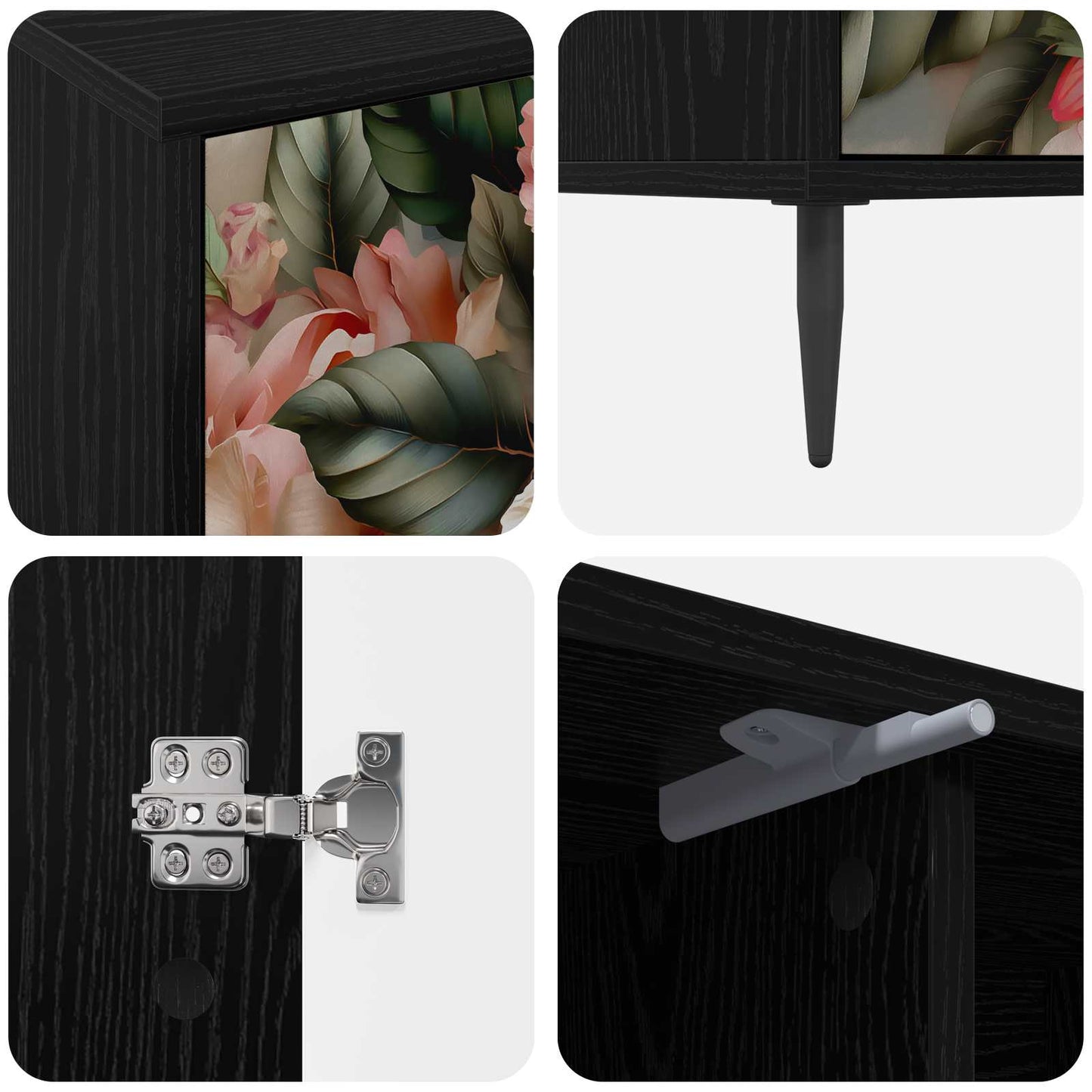 TV-skab BORNE 102 x 33 x 51 cm Sort eg Konstrueret træ