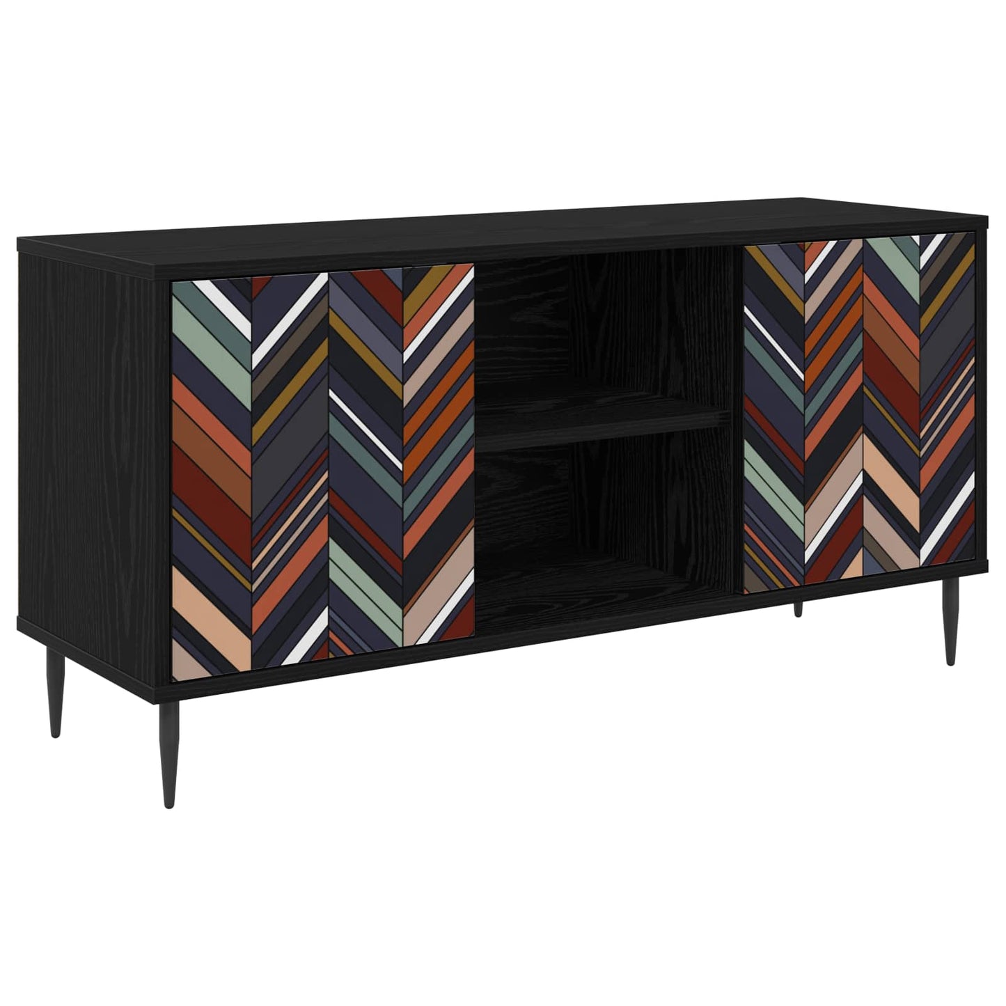 TV-skab OMMEN 102 x 33 x 51 cm Sort eg Konstrueret træ
